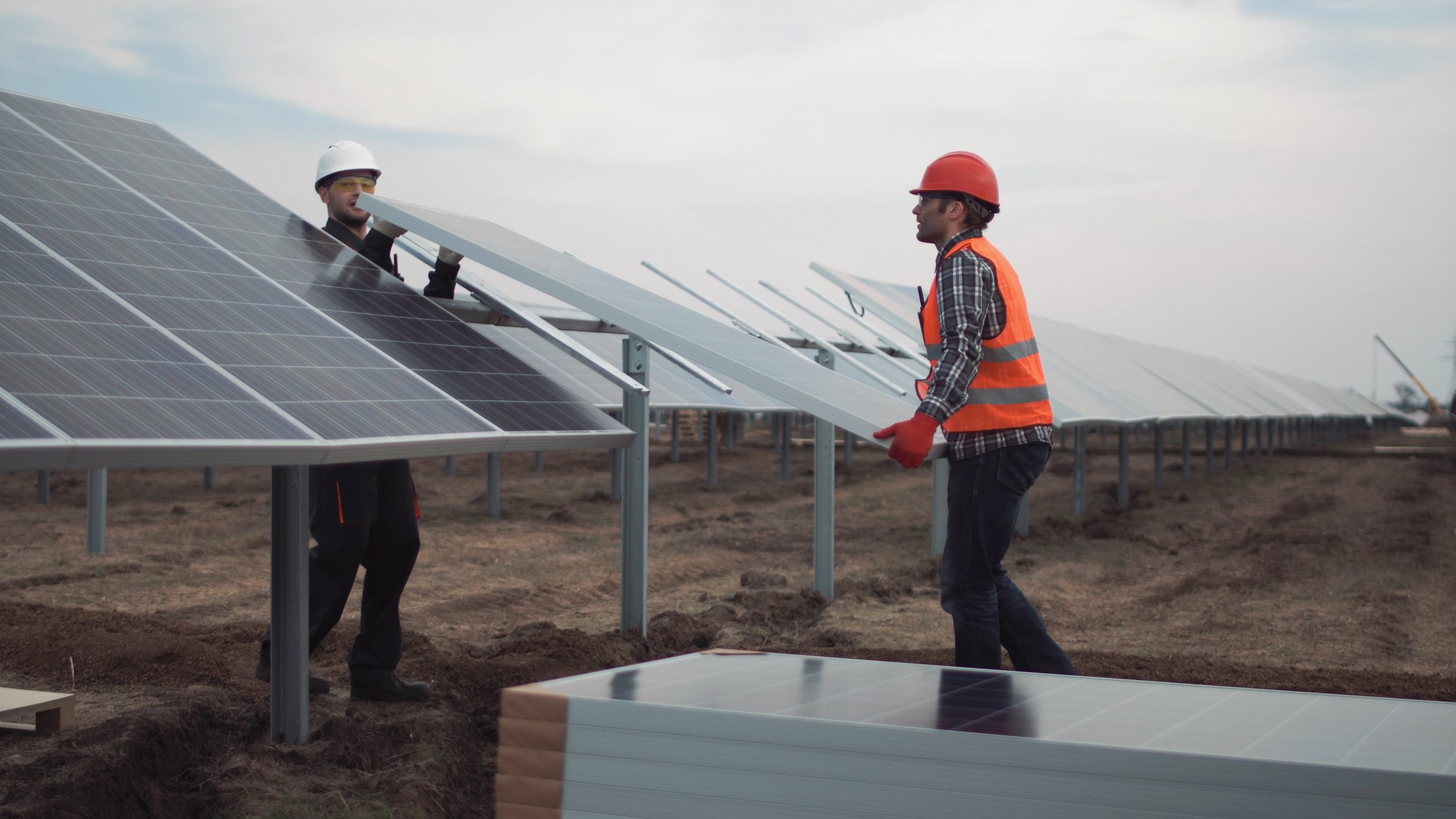 Solar panels generating renewable electricity